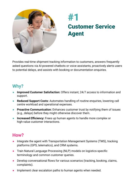 9 AI Agent Ideas for CEOs in Transport & Logistics