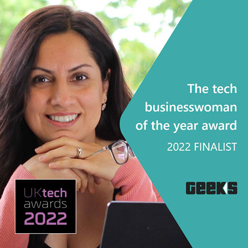 Somayeh Aghnia, selected as the finalist for the Tech Businesswoman Of The Year Award
